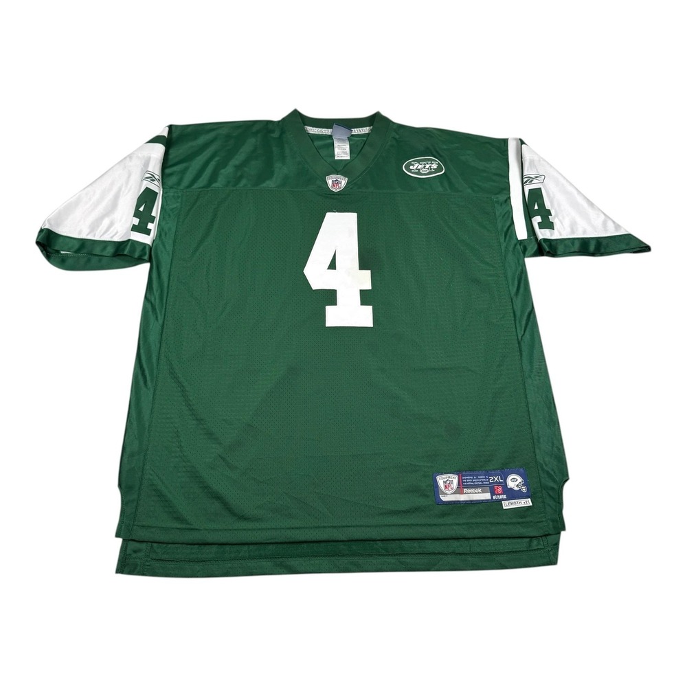 New York Jets Football Jersey Mens 2XL Green NFL Reebok Favre 4 On Field